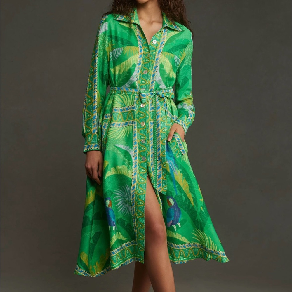Farm Rio Macaw Scarf midi dress Size XS Excellent Condition!